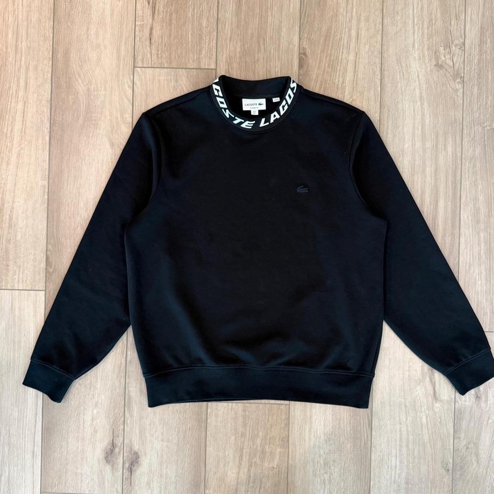 Lacoste Jacquard Branded collar Sweatshirt crewneck size L